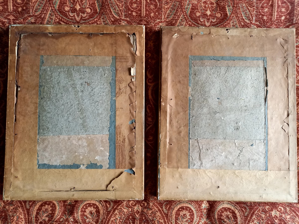 Paire de Gravures vers 1800 : Mademoiselle Mars et Talma -photo-3