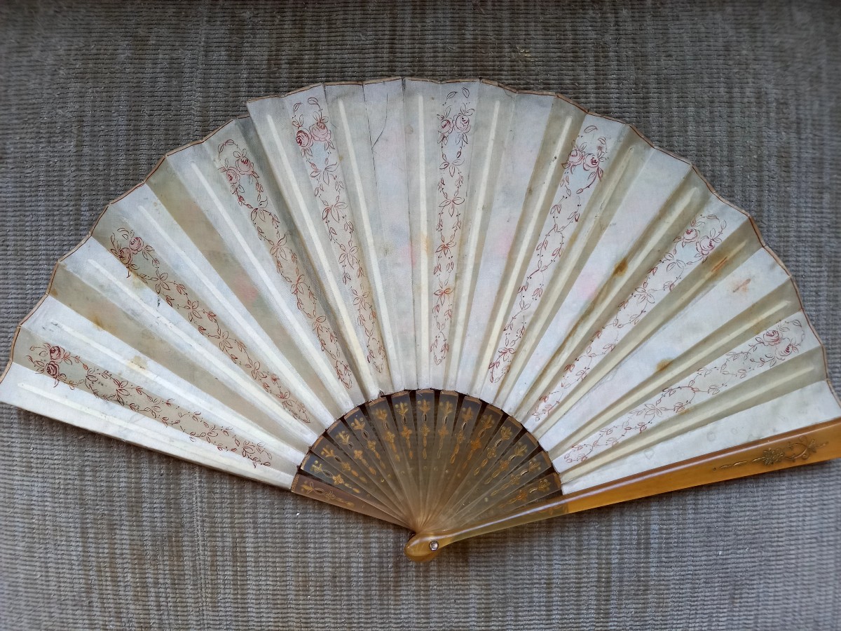 Directoire Style Fan From The Duvelleroy House, Made Around 1900-photo-3