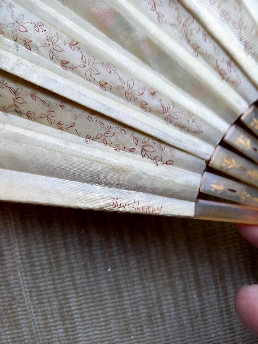 Directoire Style Fan From The Duvelleroy House, Made Around 1900-photo-5