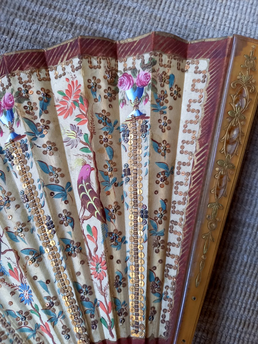 Directoire Style Fan From The Duvelleroy House, Made Around 1900-photo-6