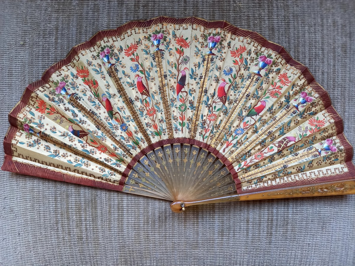 Directoire Style Fan From The Duvelleroy House, Made Around 1900