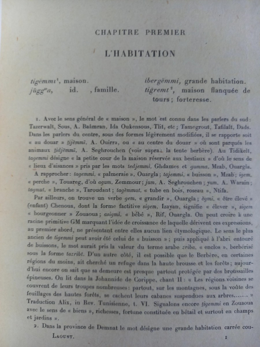 Berber Words And Things. E. Laoust. 1920. Sent By The Author. -photo-3
