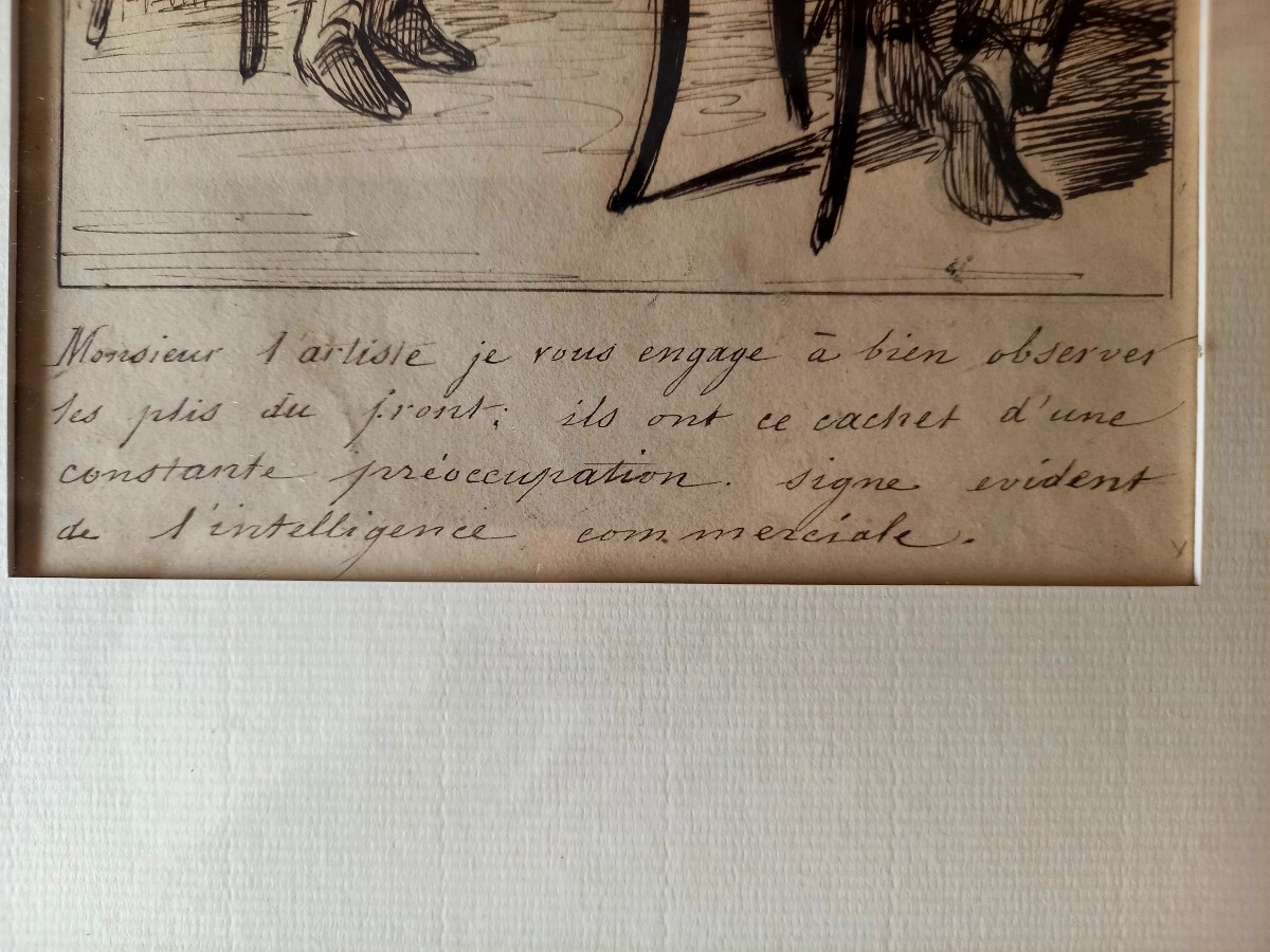 Le peintre et les caprices du client 1/ plume vers 1840-photo-2