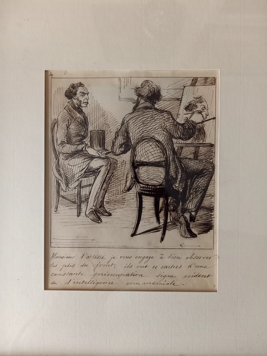 Le peintre et les caprices du client 1/ plume vers 1840