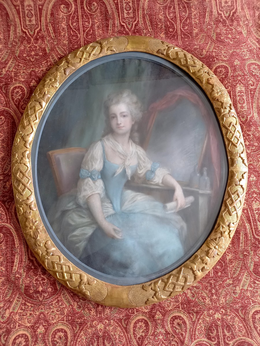 Late 18th Century Pastel: Young Woman At Her Toilet -photo-2