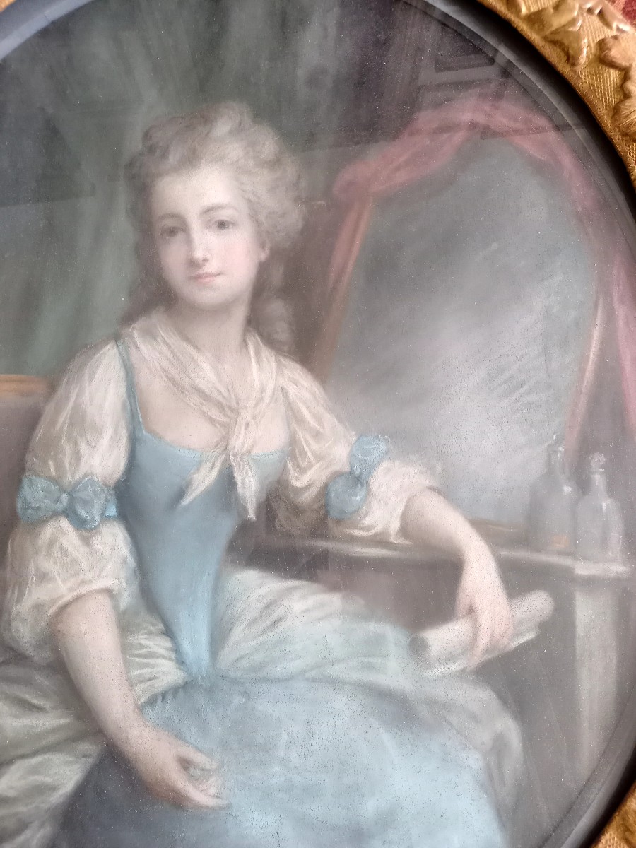 Late 18th Century Pastel: Young Woman At Her Toilet -photo-3