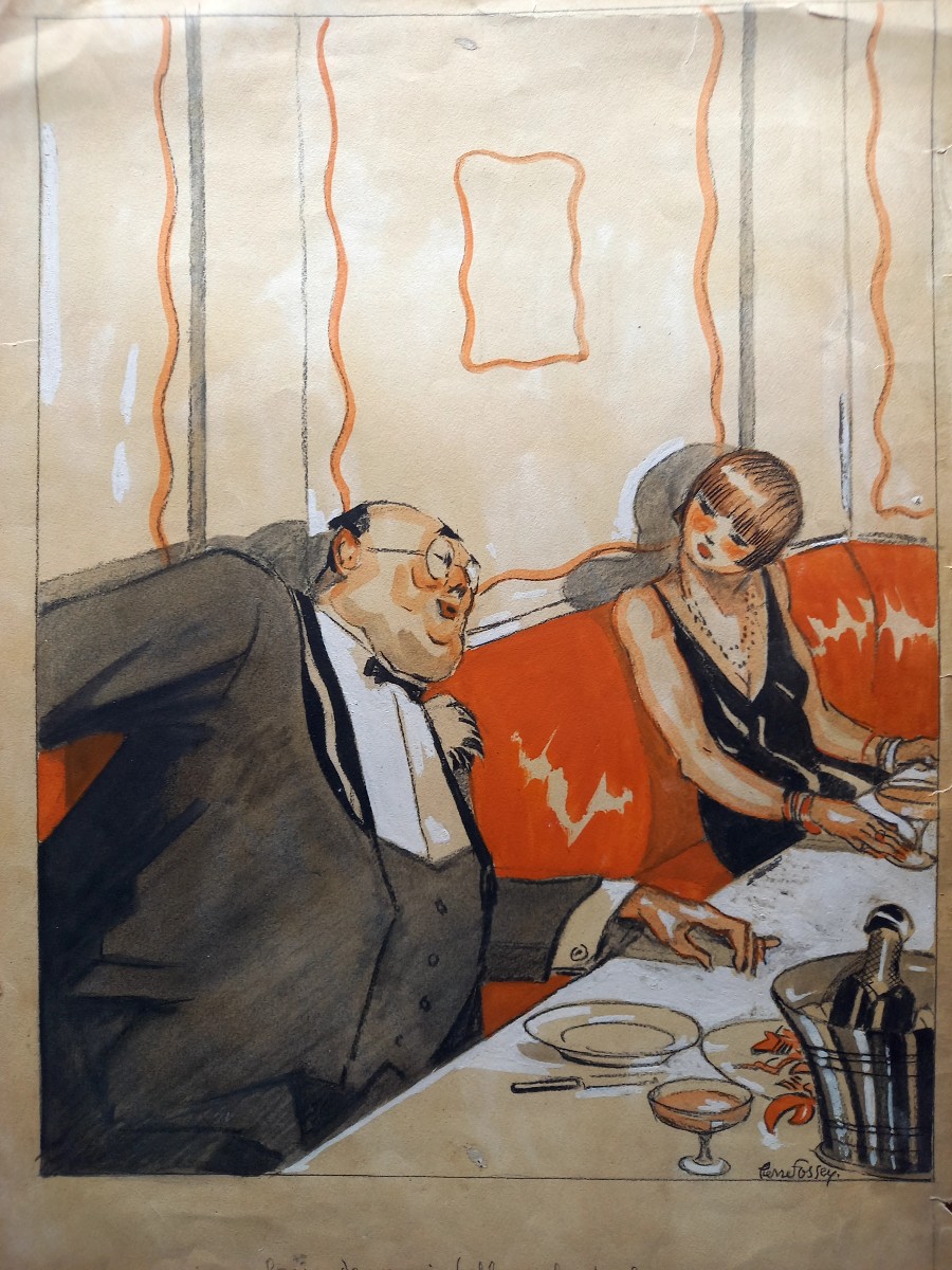 Pierre Fossey : projet d'illustration pour un journal satirique 