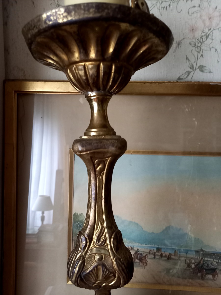 Pair Of 18th Century Gilt Bronze Candlesticks -photo-1