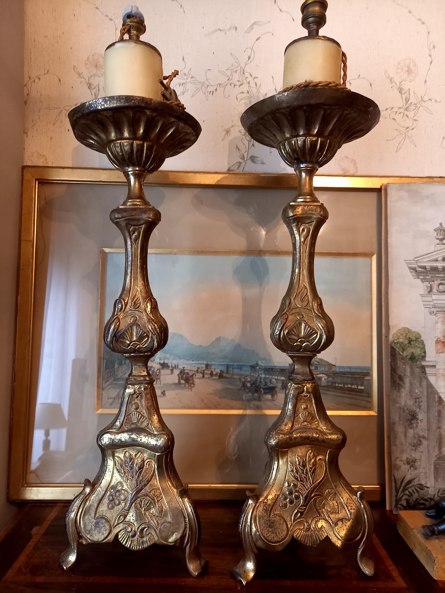 Pair Of 18th Century Gilt Bronze Candlesticks 