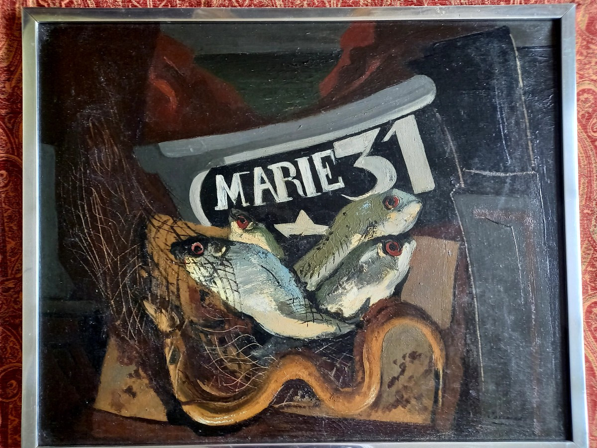 Jean Joveneau : Nature morte aux poissons -photo-2