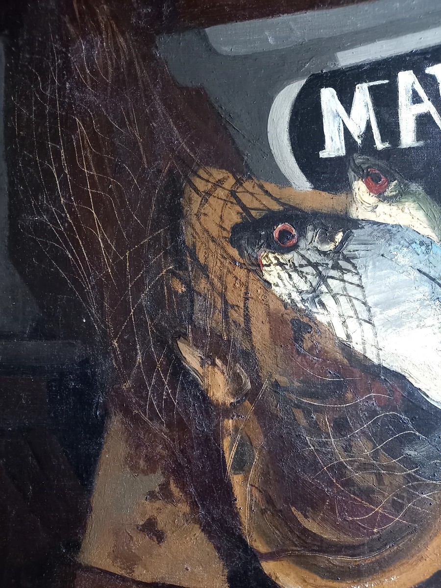 Jean Joveneau : Nature morte aux poissons -photo-3