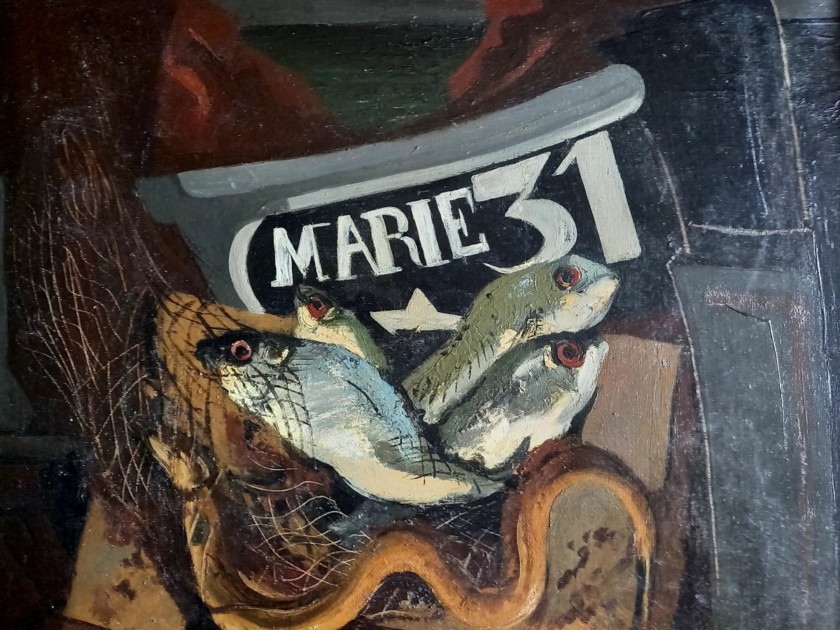 Jean Joveneau : Nature morte aux poissons -photo-1