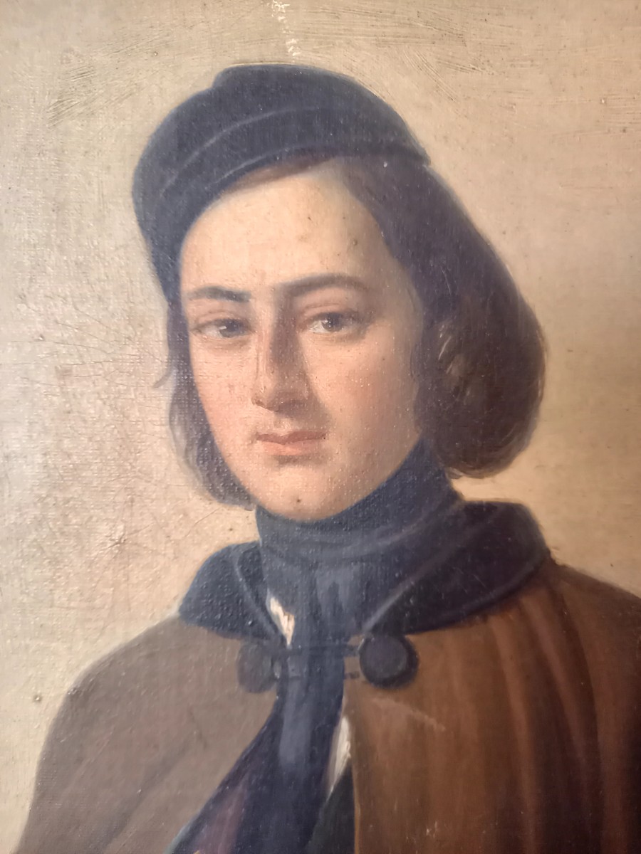 1843 ,par F.J. Flaxland . Portrait d'un étudiant -photo-4