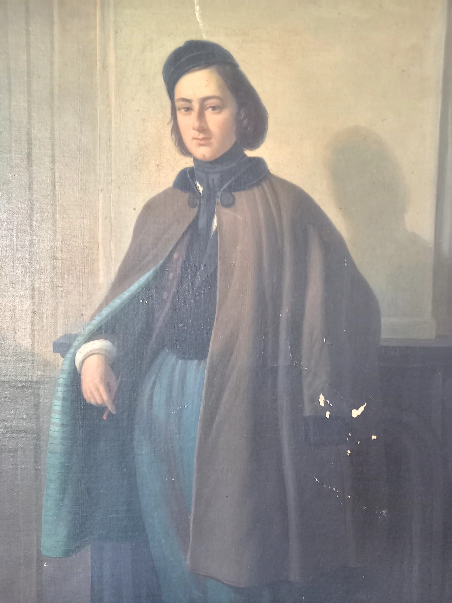1843 ,par F.J. Flaxland . Portrait d'un étudiant 