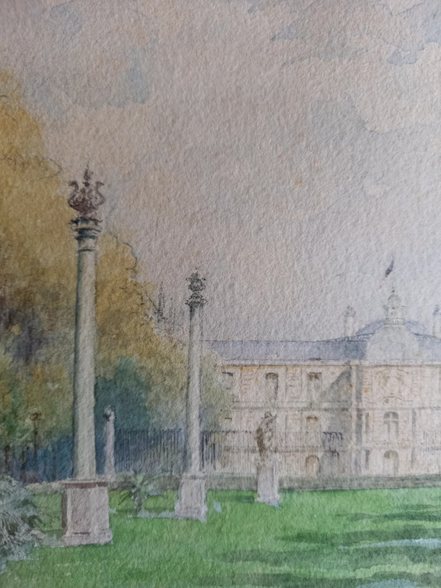 In The Park Of A Palace. Watercolor -photo-4