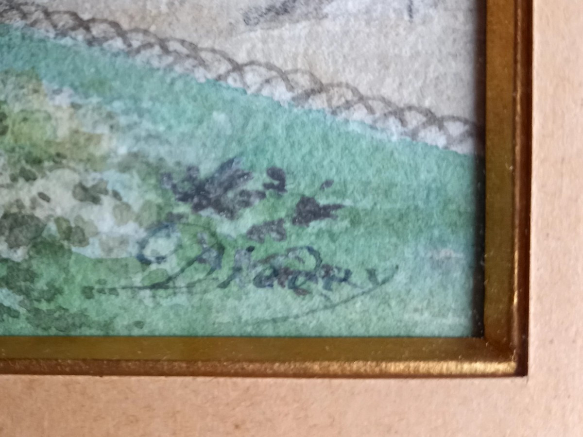 In The Park Of A Palace. Watercolor -photo-2