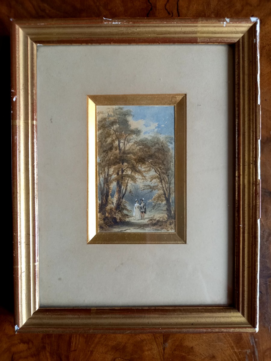 aquarelle miniature d'époque romantique -photo-2
