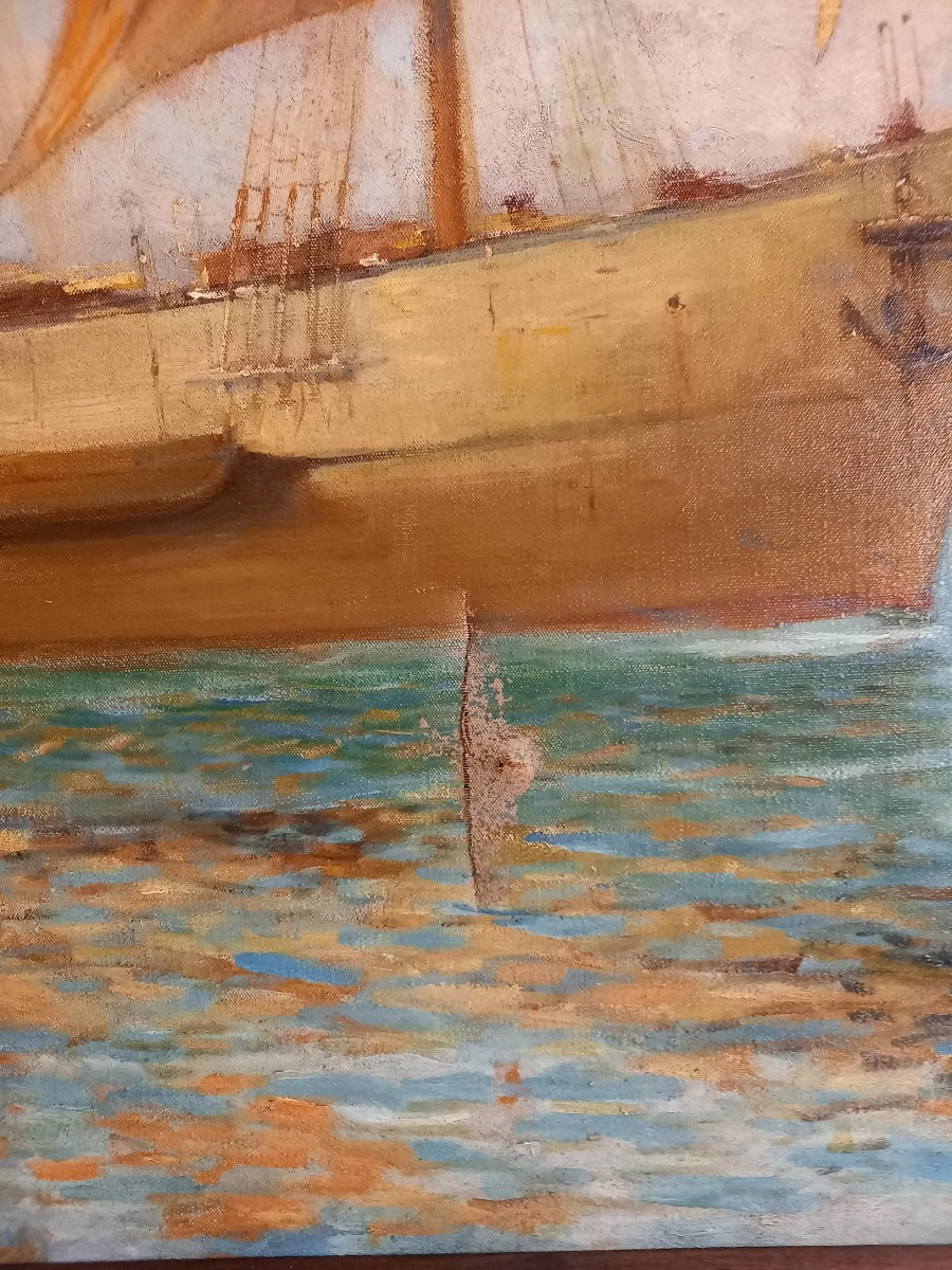 Raoul Duvernon. The Entrance To The Port Of Marseille -photo-6