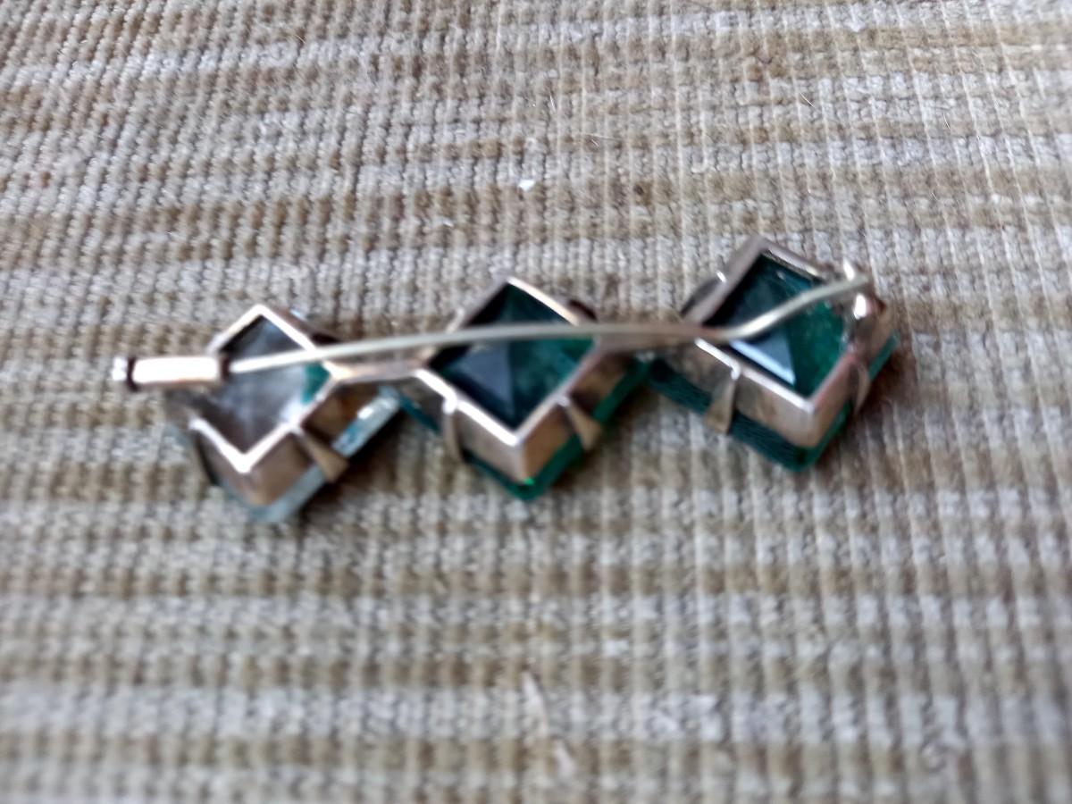 Art Deco Silver Brooch -photo-3