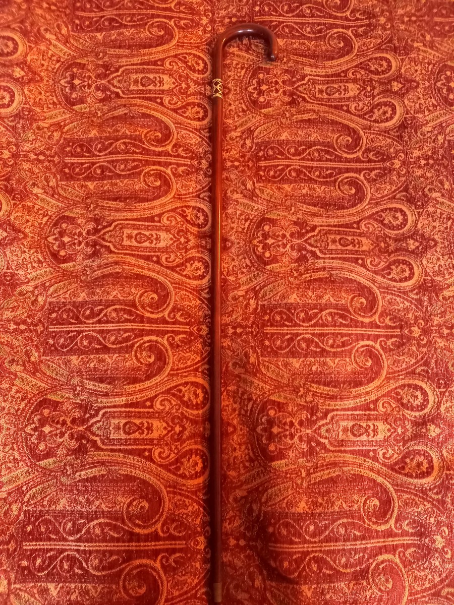 Canne de dandy vers 1900 en bois d'amourette -photo-2