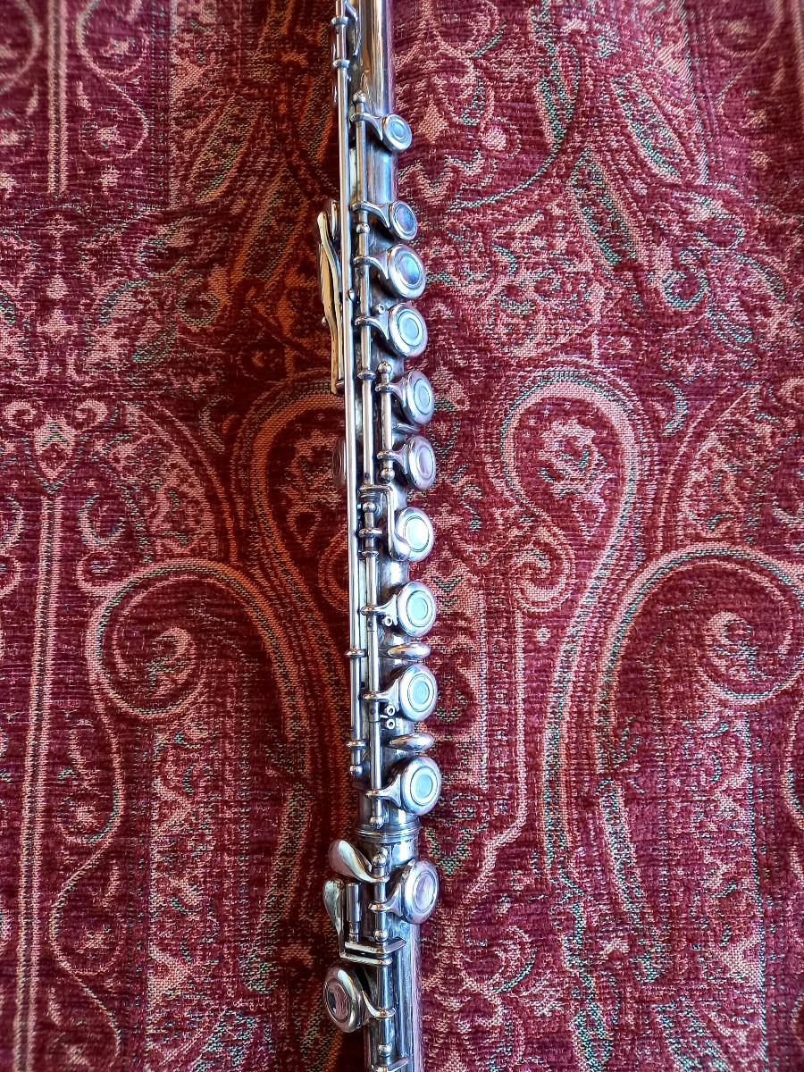 Vers 1960. Flute traversière en métal argenté W. Schreiber-photo-2