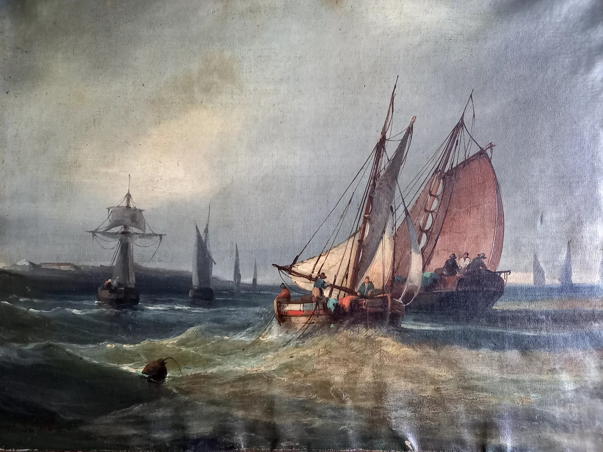 Henry Louis Scott. Fishermen At Sea-photo-2