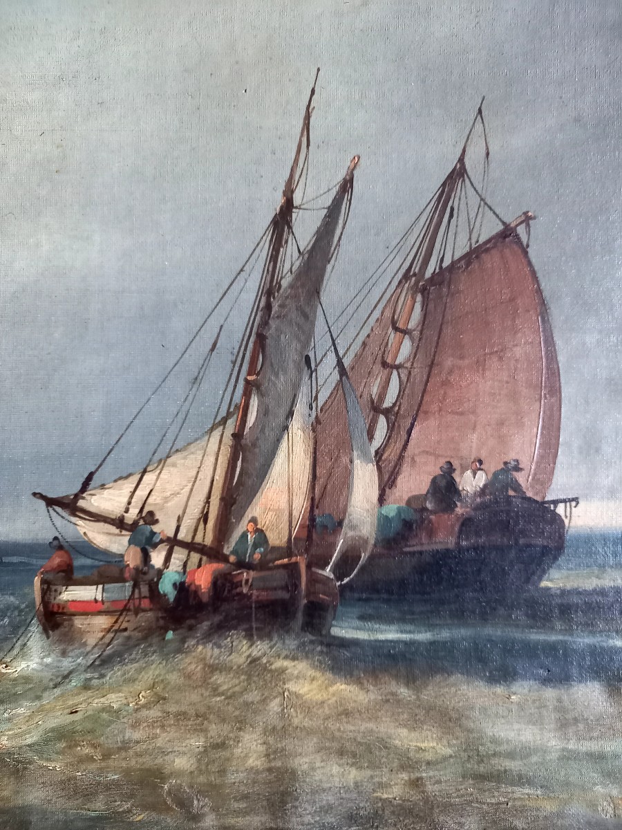 Henry Louis Scott. Fishermen At Sea