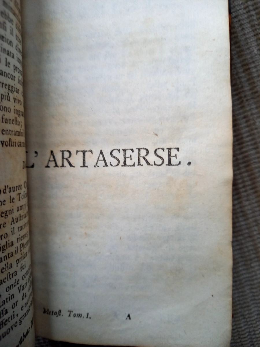 Venise 1765 . Opere dramatiche di Pietro Metastasio.  Cinq volumes reliés en quatre tomes-photo-4