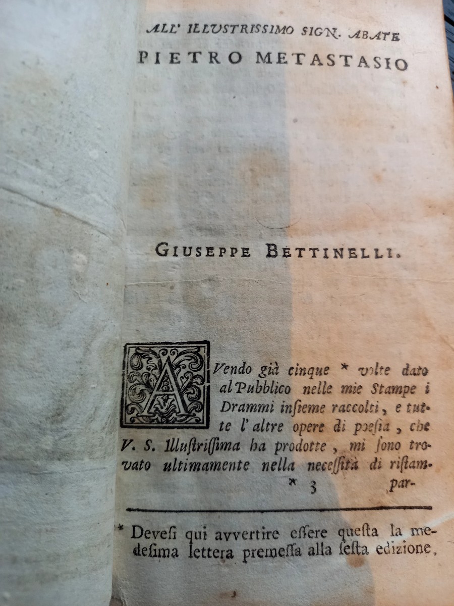 Venise 1765 . Opere dramatiche di Pietro Metastasio.  Cinq volumes reliés en quatre tomes-photo-1