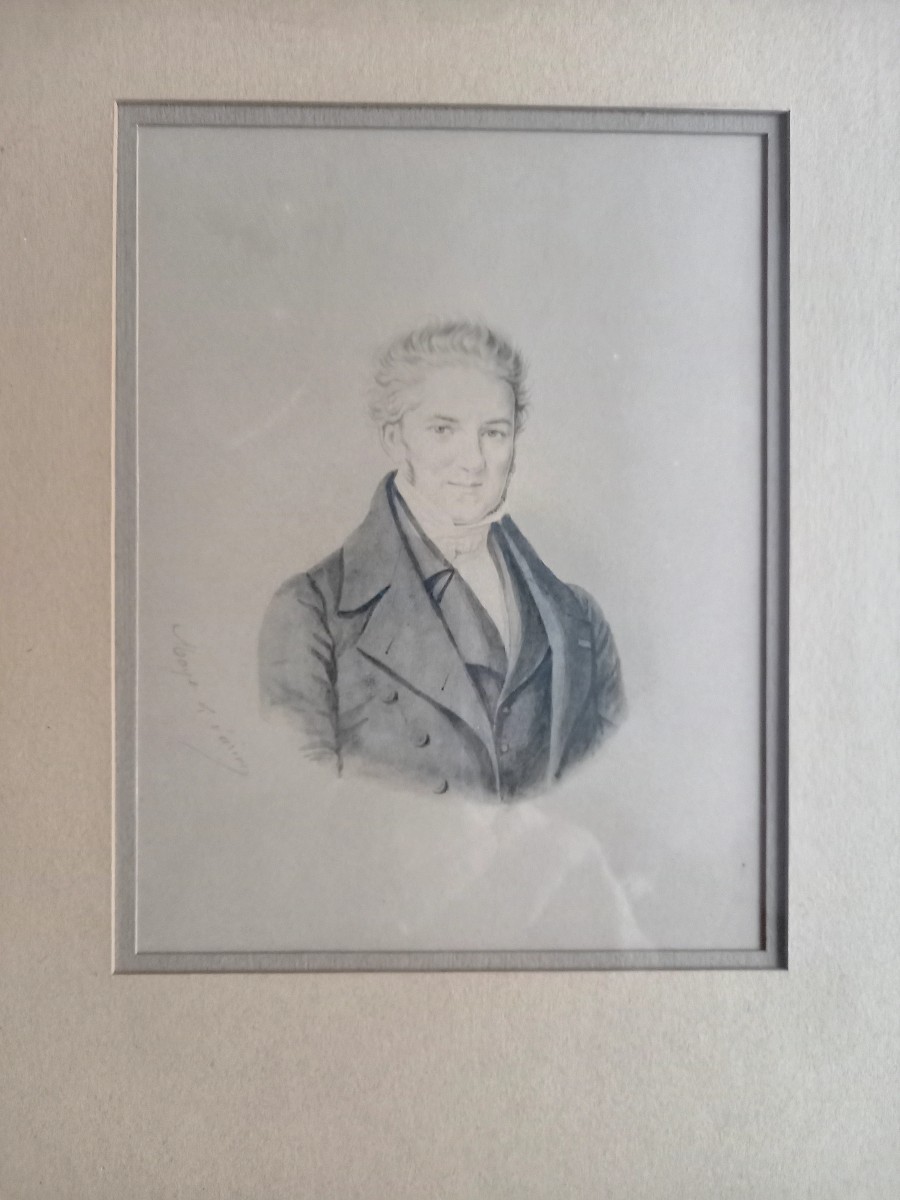 Pair Of Watercolor Portraits Circa 1840-photo-3