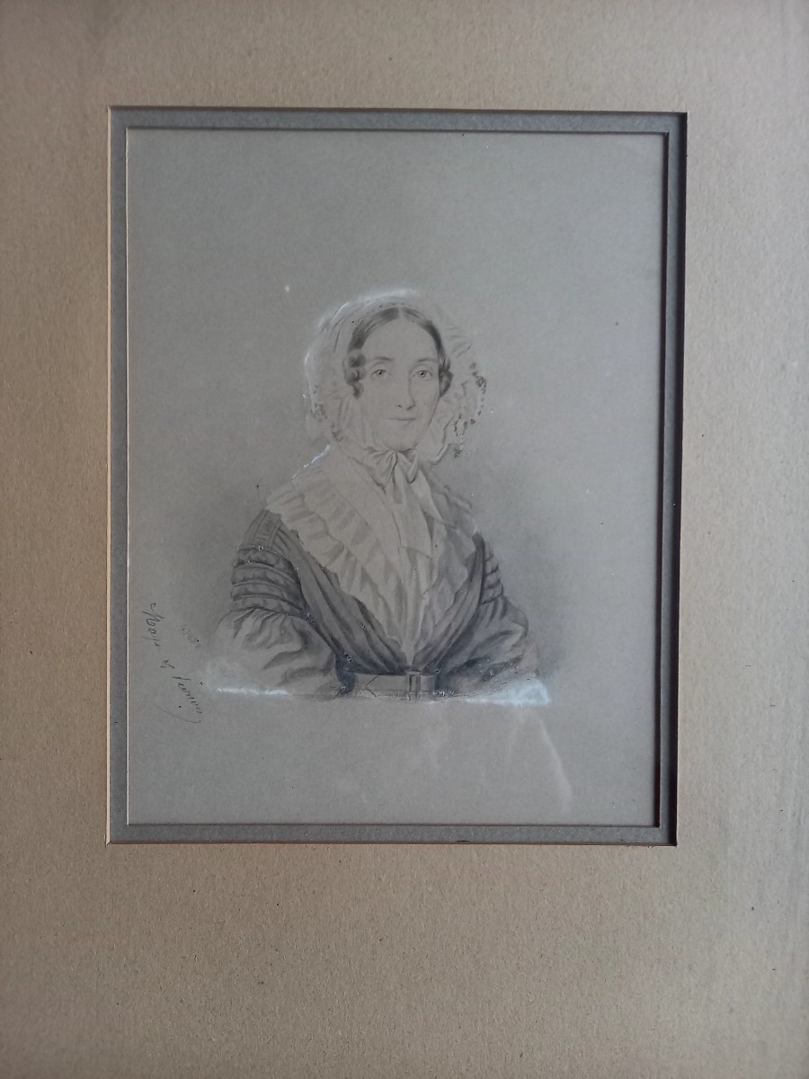 Pair Of Watercolor Portraits Circa 1840-photo-3