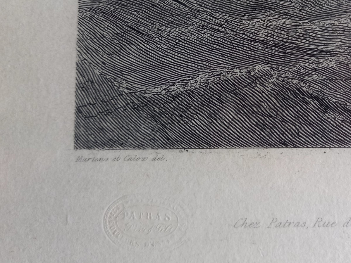 Gravure panoramique milieu XIXE du port du Havre. 97 cm hors tout -photo-3