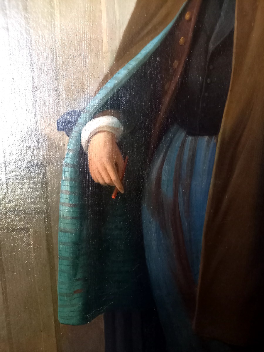 1843 ,par F.J. Flaxland . Portrait d'un étudiant -photo-3