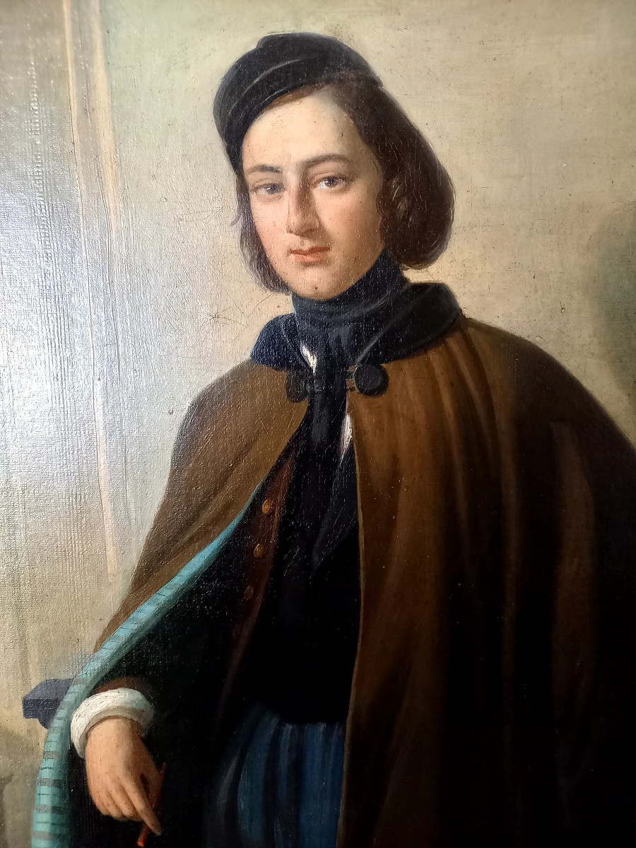 1843 ,par F.J. Flaxland . Portrait d'un étudiant 