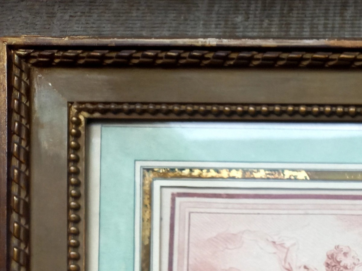 Gravure XVIIIE par Gilles Demarteau . Les jeux d'amours-photo-2