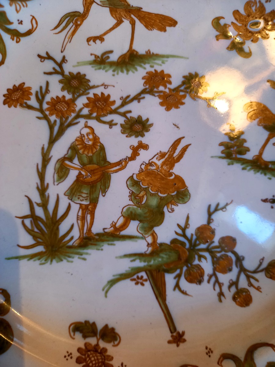 Moustier 18th Century, Olerys Factory. Plate Decorated With Grotesques -photo-2
