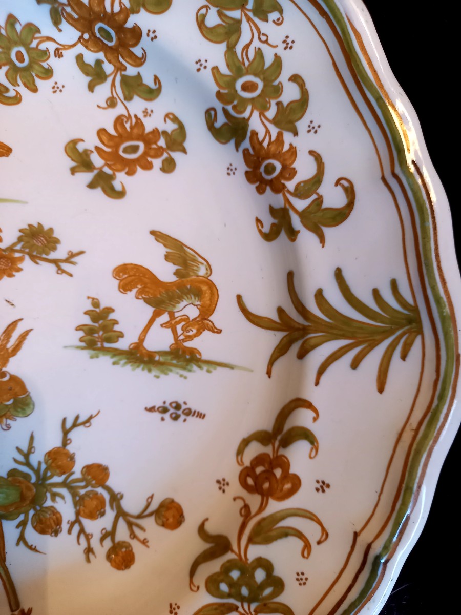 Moustier 18th Century, Olerys Factory. Plate Decorated With Grotesques -photo-4