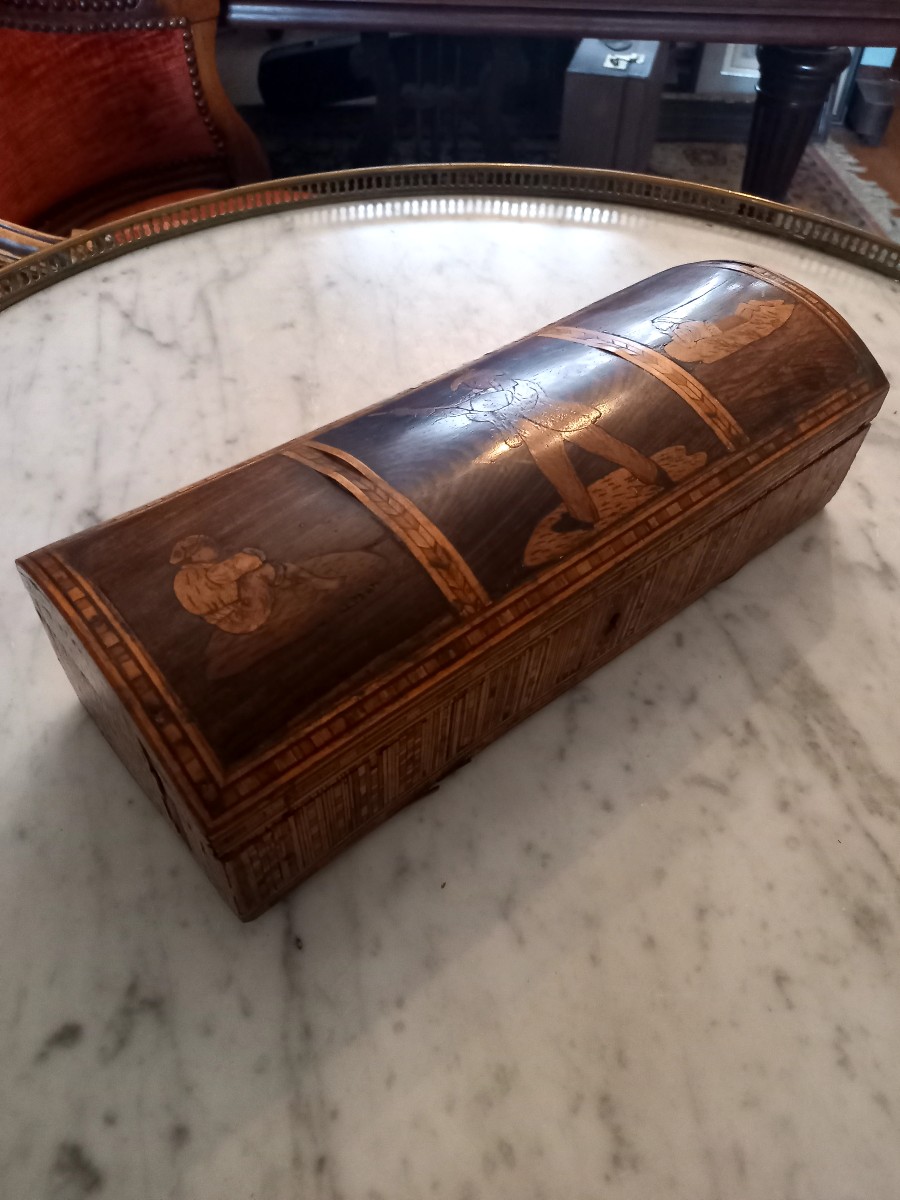 Naples, Circa 1830. Marquetry Box. Souvenir Of The Grand Tour