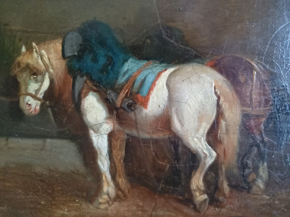 Deuxième moitié du XIXe.  Chevaux à l'écurie -photo-3