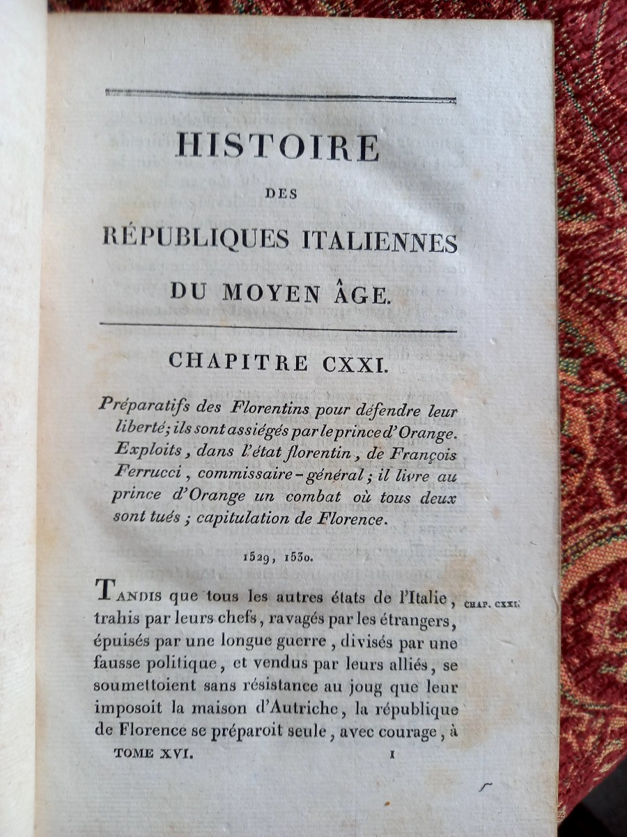 1818.  Histoire des républiques italiennes du moyen âge. Édition  Complète -photo-3