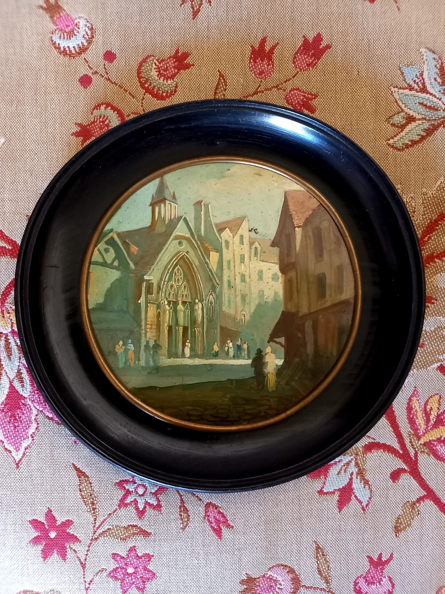 Pair Of 19th-century Miniature City Views -photo-2