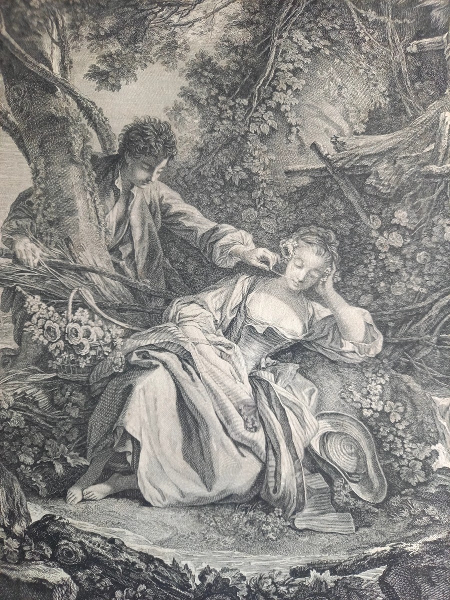 Pair Of Large 18th-century Engravings After Paintings From Madame De Pompadour's Collection -photo-2