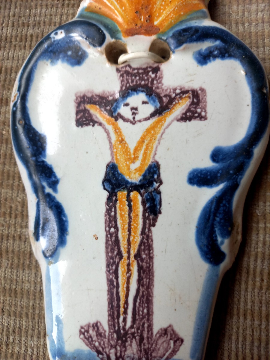 Faience de Nevers XVIIIE : bénitier -photo-2