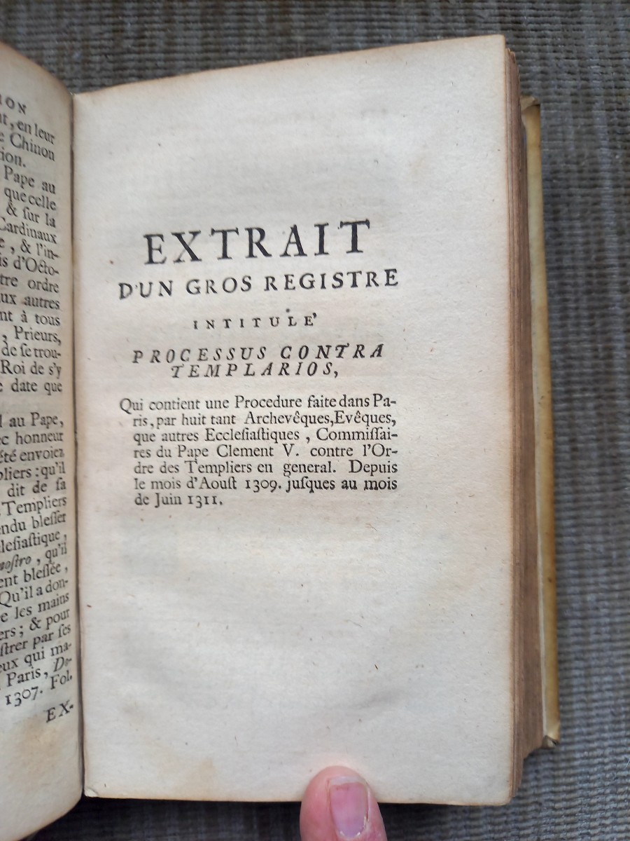 1700 Edition. History Of The Condemnation Of The Templars And The Avignon Schism -photo-2