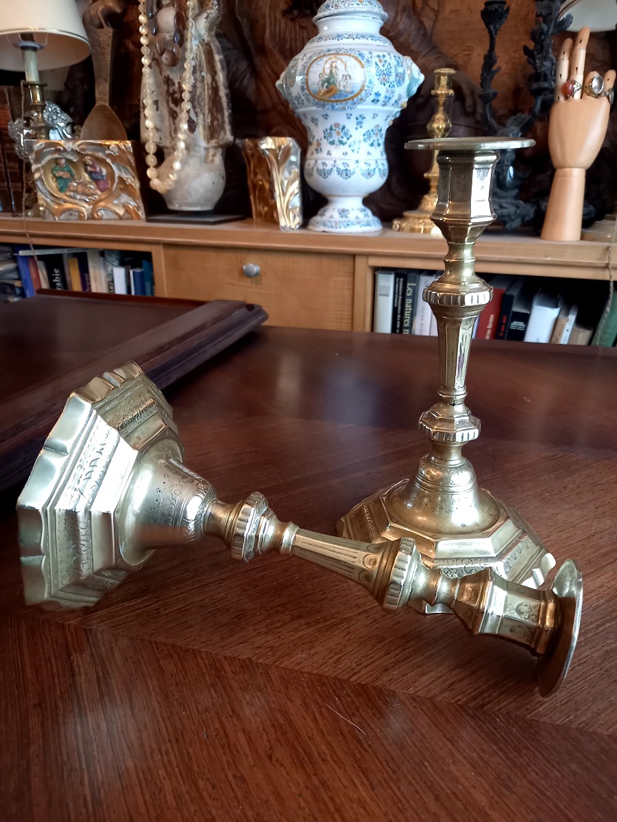 Pair Of Louis XIV Candlesticks  -photo-2