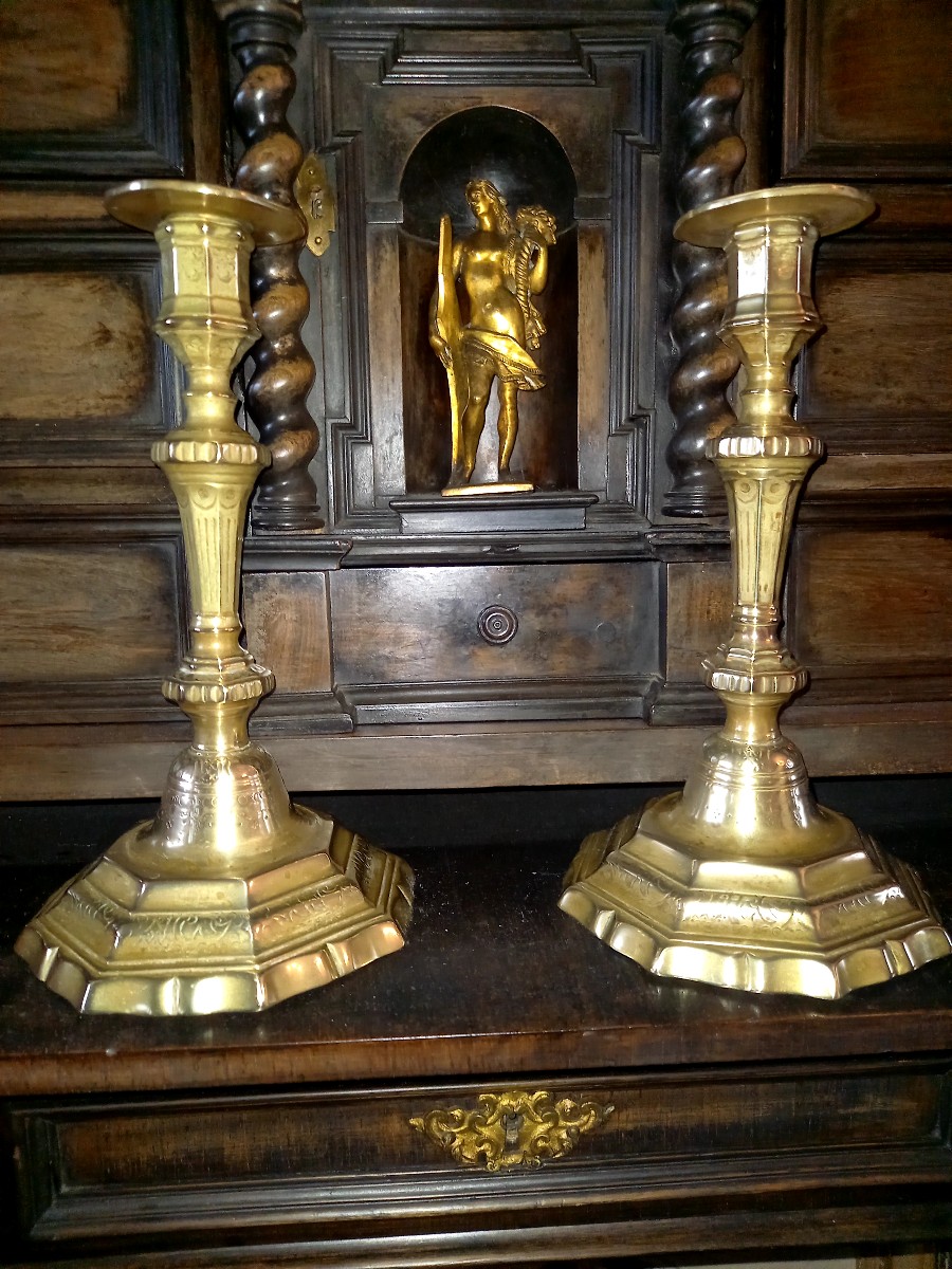 Pair Of Louis XIV Candlesticks  