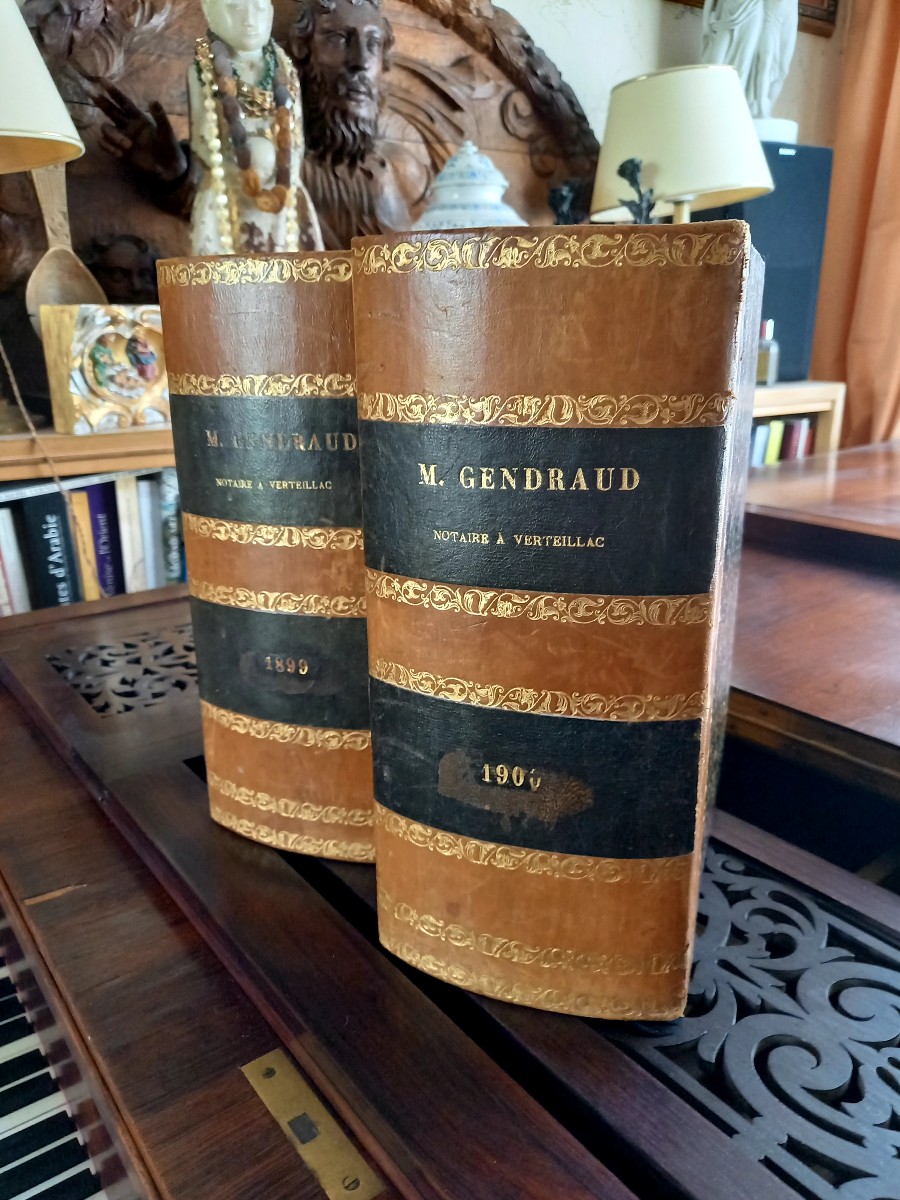 Paire de forts livres boîte XIXe 