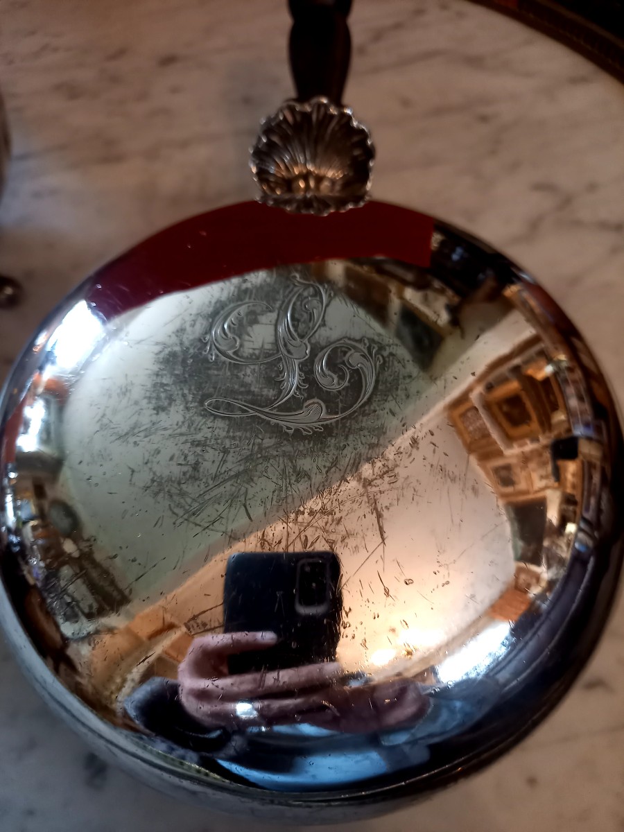 paire marmites couvertes de service en métal argenté XIXe -photo-3