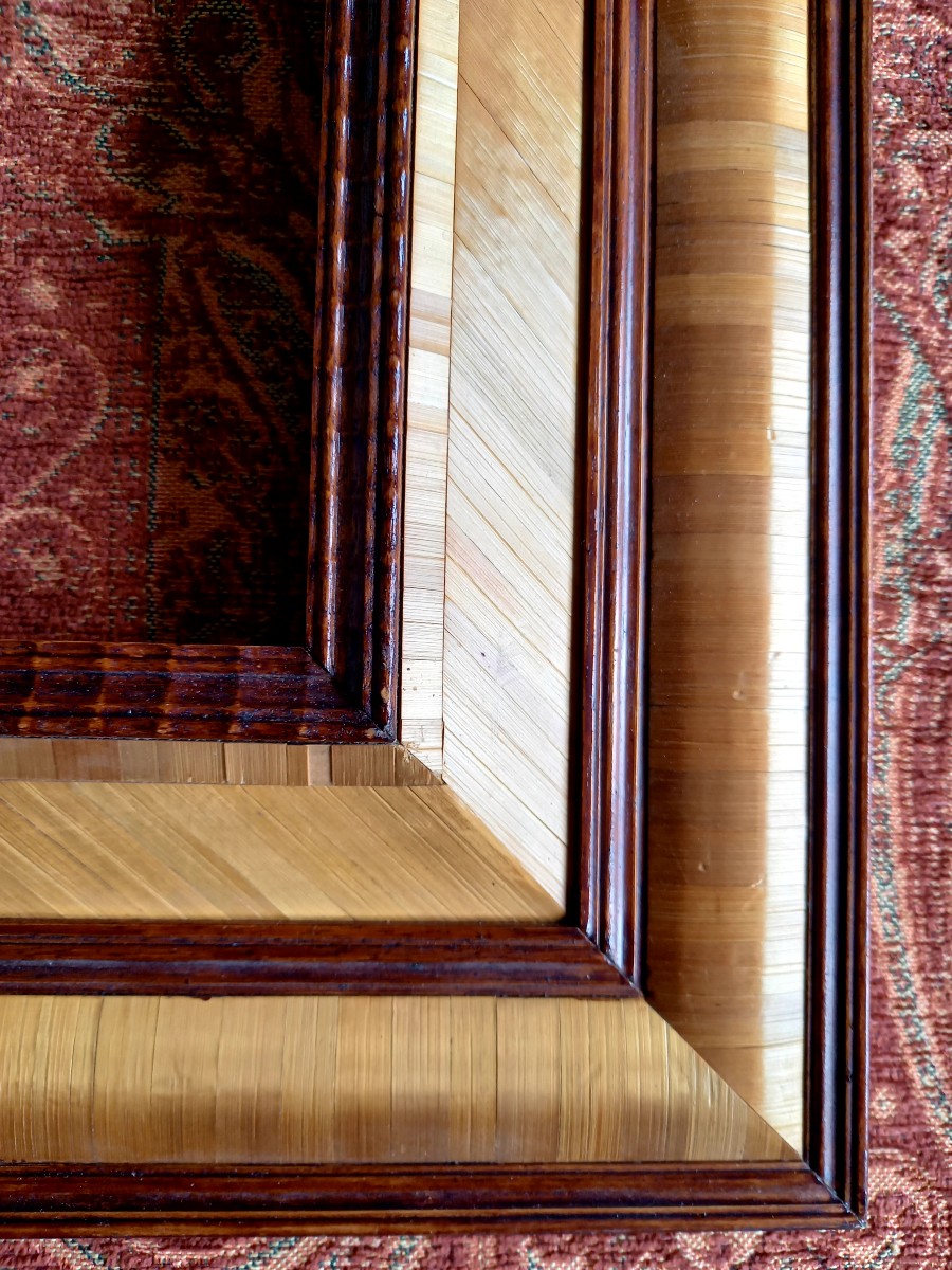 Cadre en marqueterie de paille -photo-2