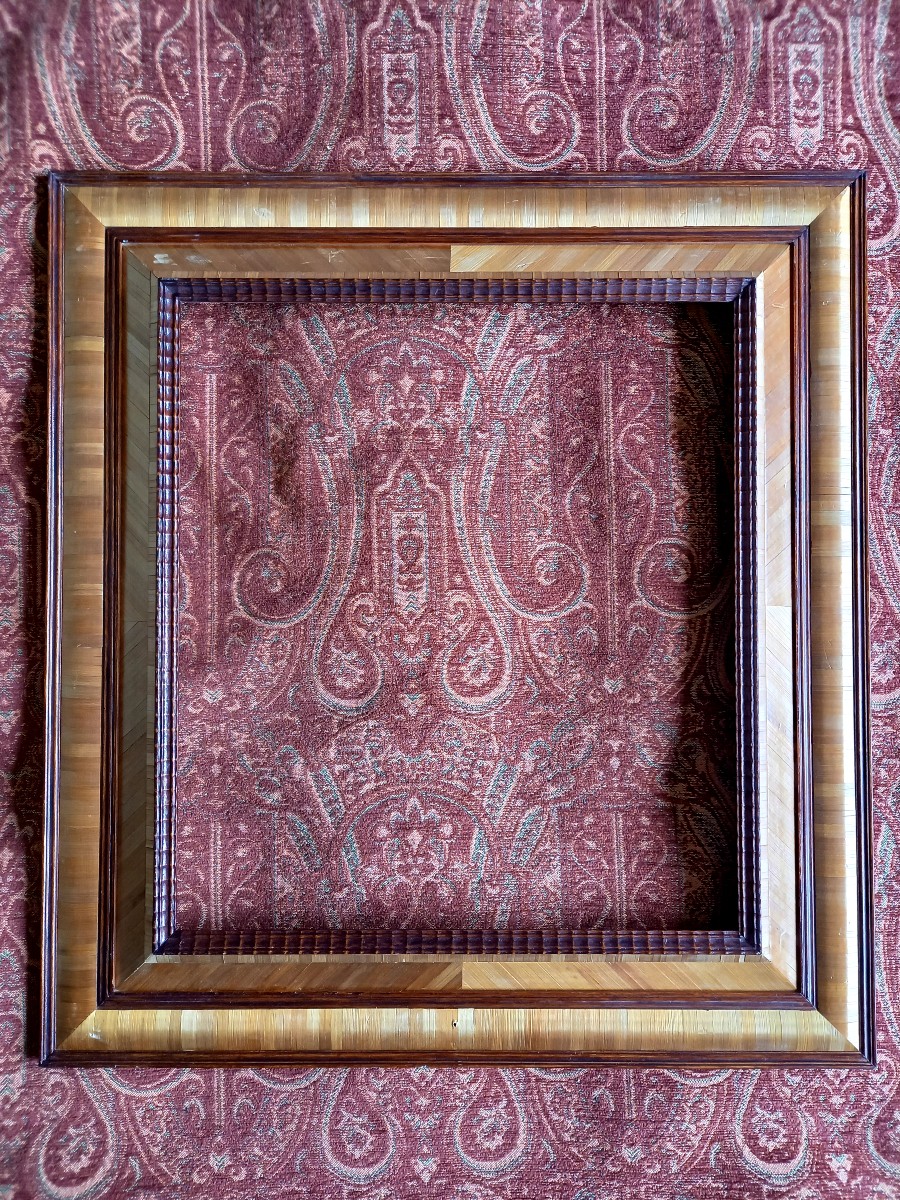 Cadre en marqueterie de paille 
